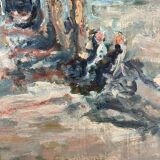 Le Lavandou, oil on panel signed Faraoni