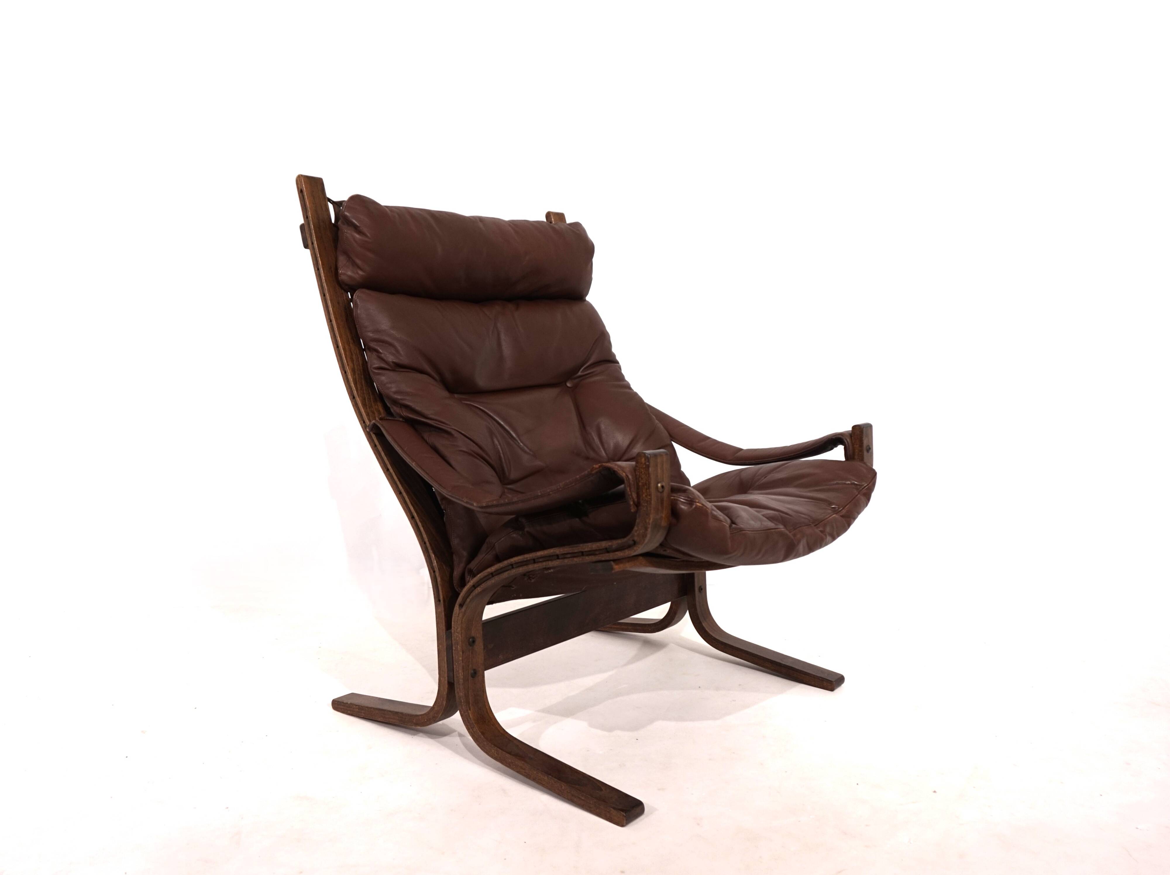 Westnofa Siesta leather lounge chair by Ingmar Relling, 1960