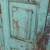 Old wooden cabinet with beautiful green patina