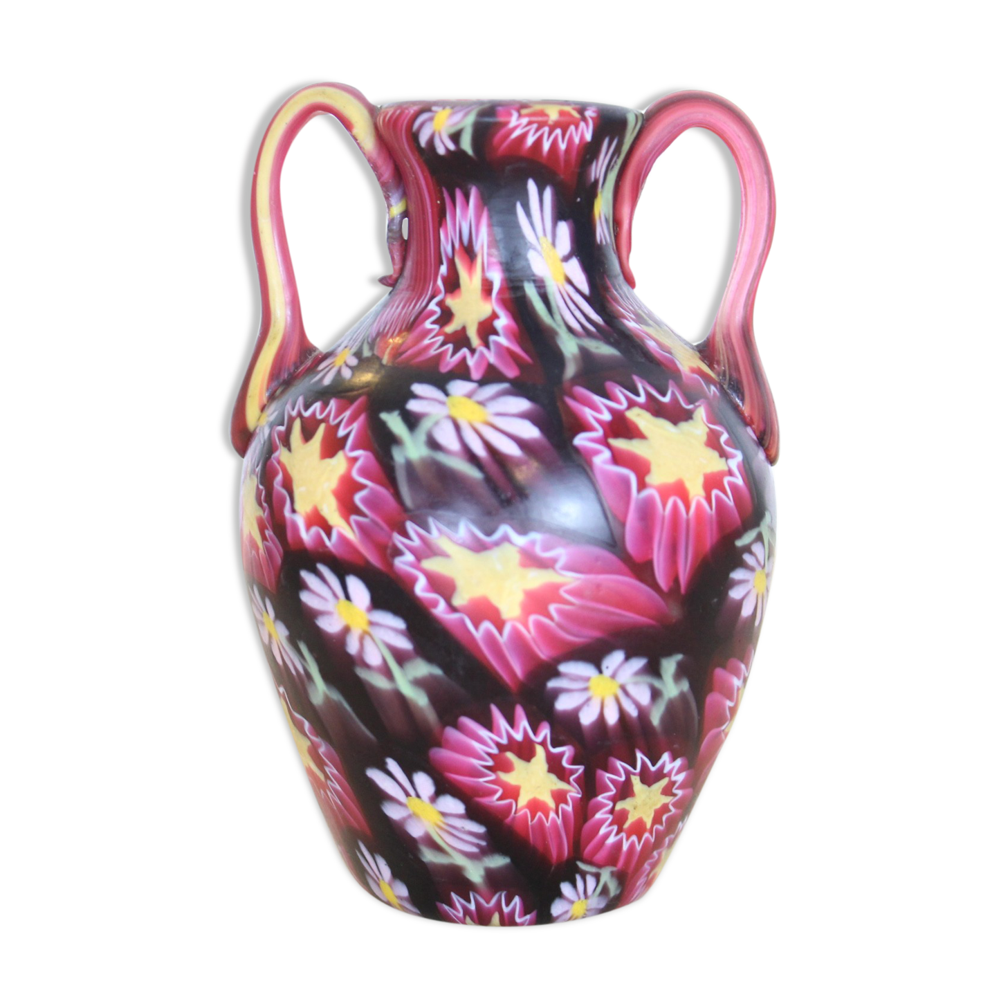 Vase Fratelli Toso 12cm, Murano, glass paste, Millefiori