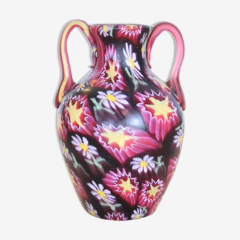 Vase Fratelli Toso 12cm, Murano, pâte de verre, Millefiori