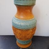 Old West Germany vase brown & green ceramic 70s vintage