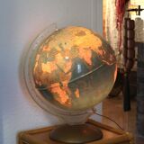 Very large illuminated world map by Illumina Proloisirs from 1964