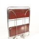 Bar de service vintage Bauhaus style chrome et bois mobile wengé