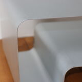 Brushed aluminum coffee table from the 1970s