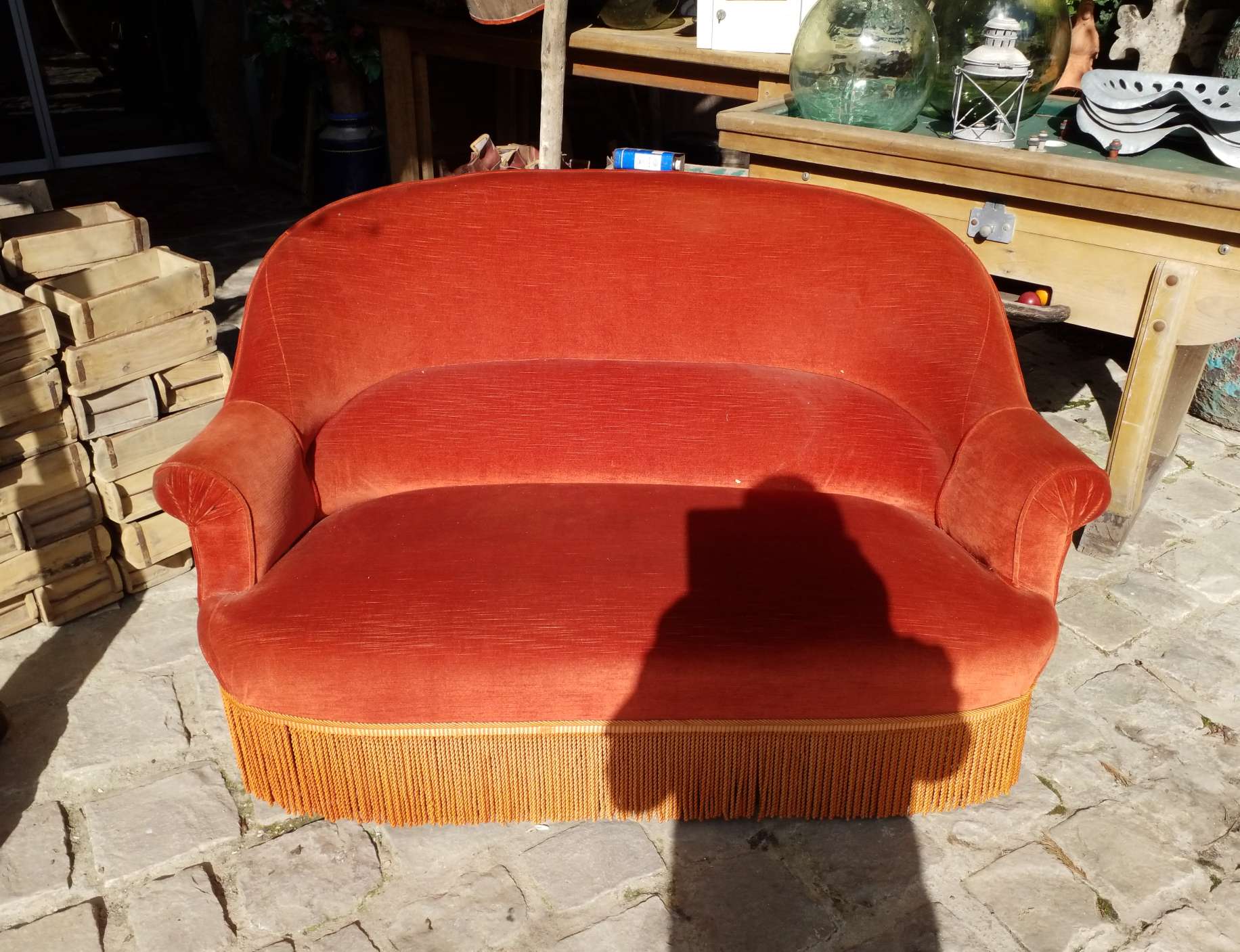 Velvet sofa