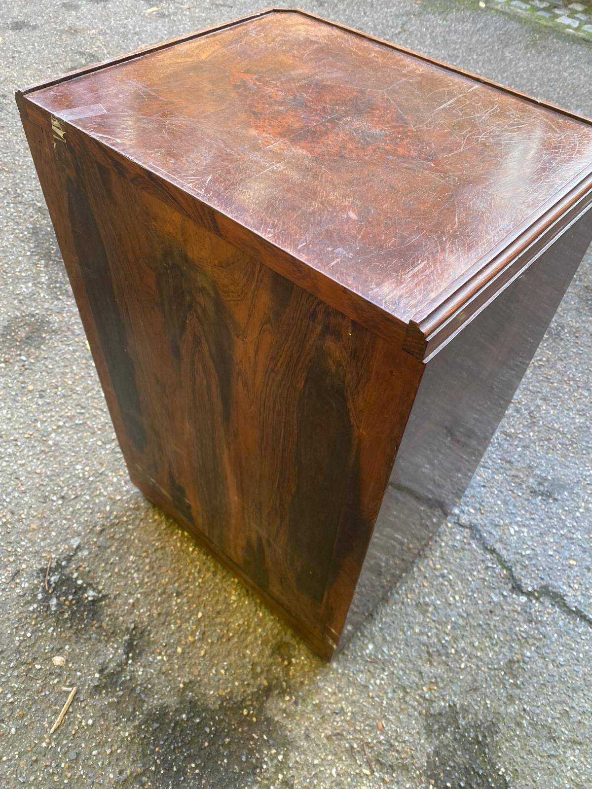 Art Deco solid mahogany bedside table, 1960s