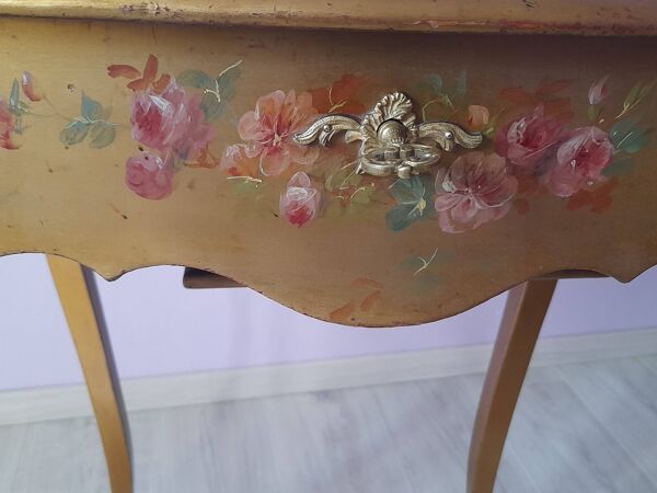Table travailleuse en bois doré d'époque 19ème siècle