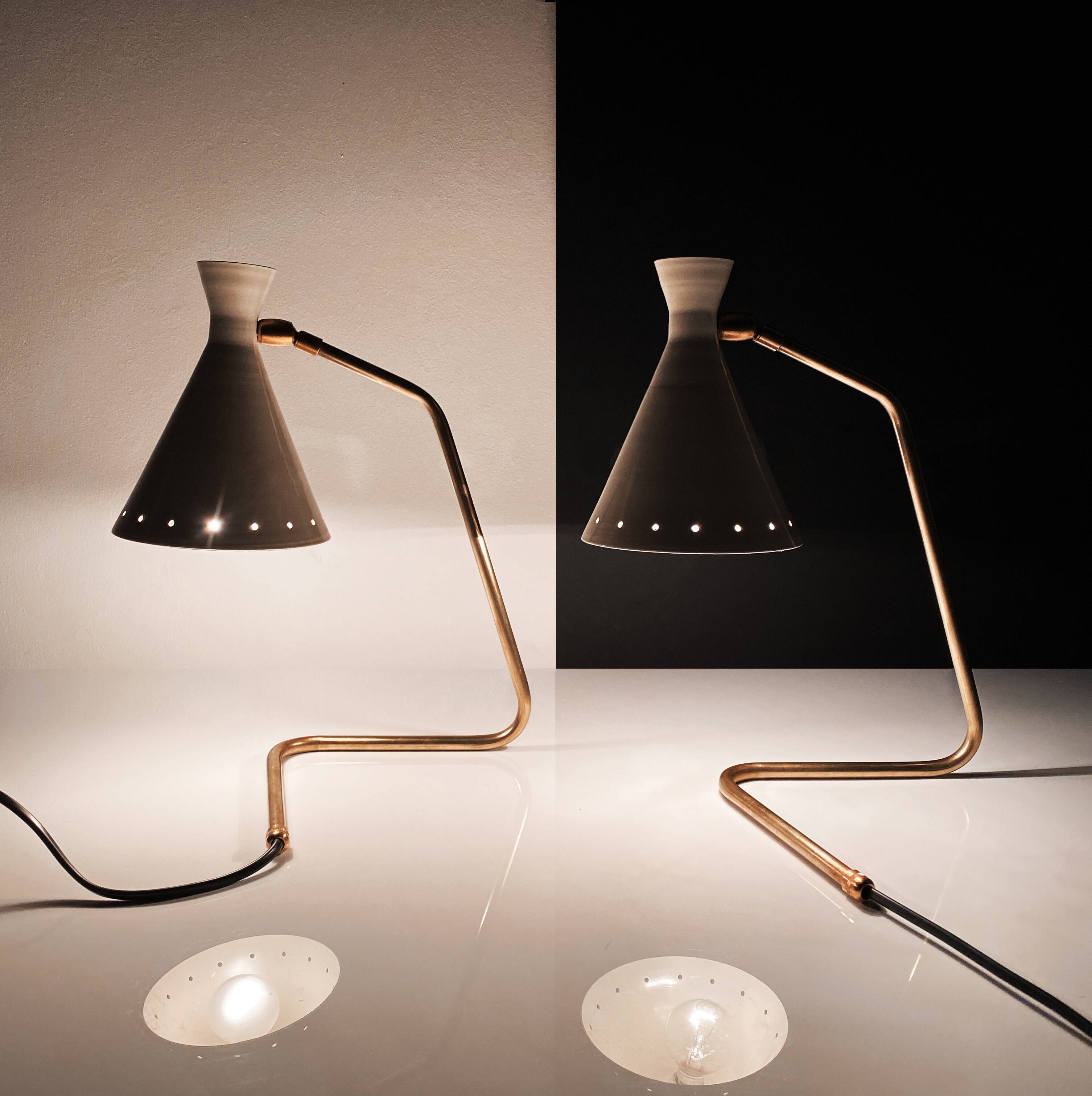 Pair of Italian "cocotte" lamps. 1950s design.