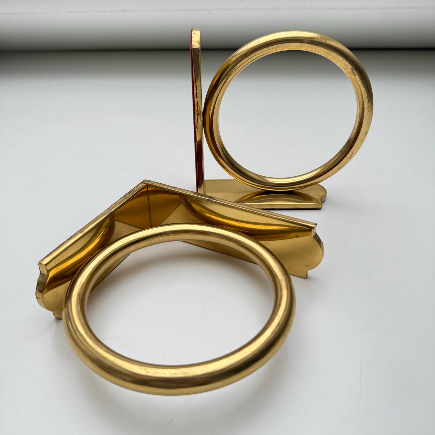 Bookends circles brass