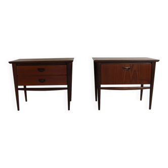 Sixties dutch design set of night stands by Louis van Teeffelen for Webe