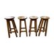 4 high bar stools in solid oak