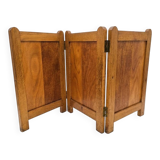 Old oak three-panel fire screen
