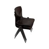 Pagholz Galvanitas S22 stackable school chair dark brown