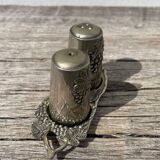 Silver-plated metal salt and pepper shaker