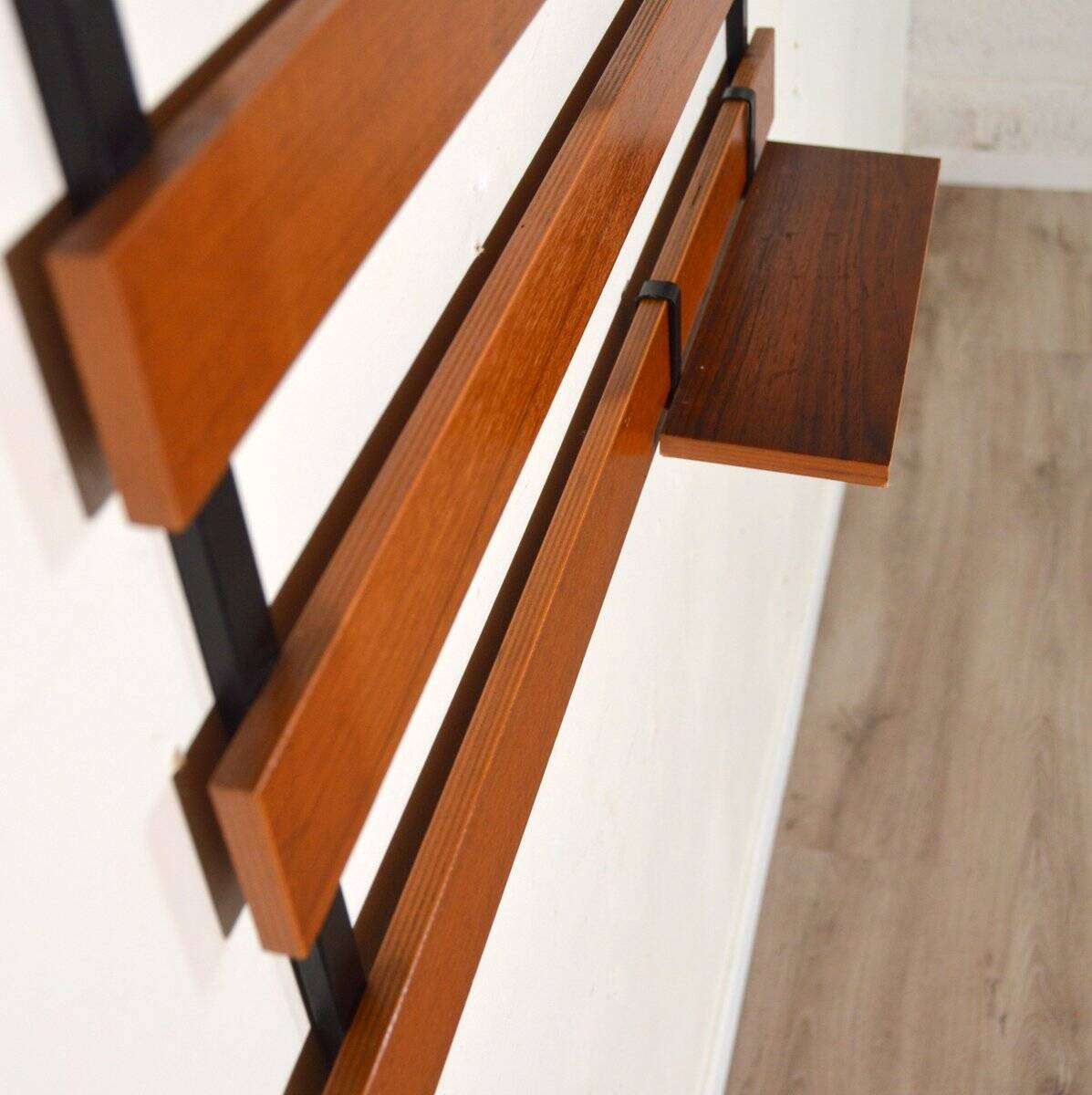 Scandinavian entrance locker Teak and metal 1960s