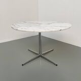 60s marble table with chrome cross base