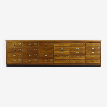 Buffet de comptoir d'apothicairerie vintage XL avec 27 tiroirs, 1920