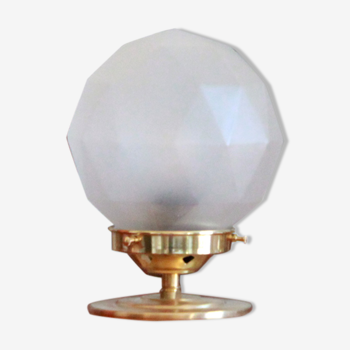 Bedside lamp desk brass globe frosted glass art deco