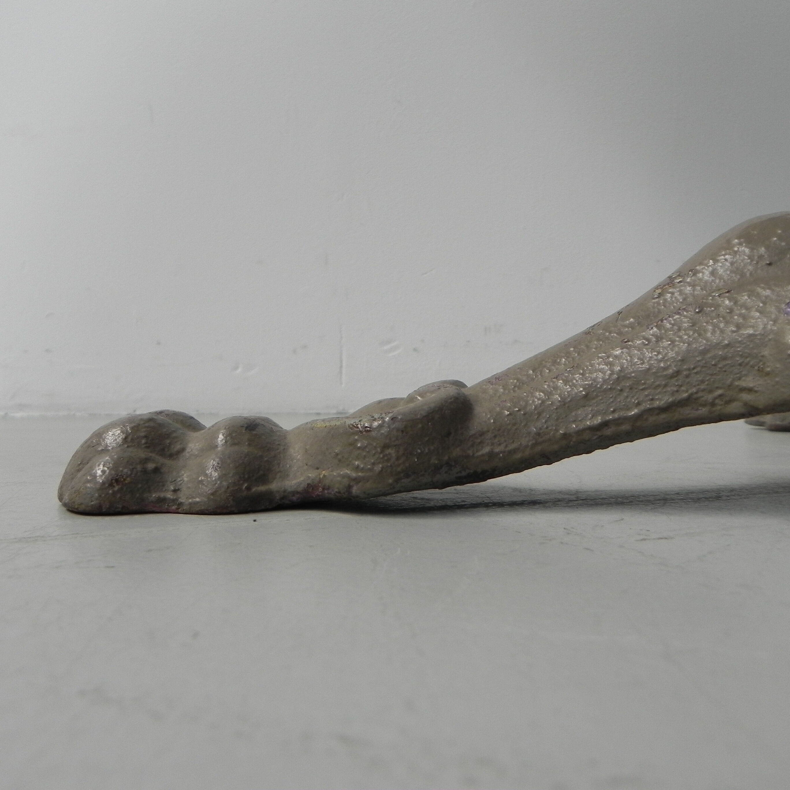 Steel garden table on cast iron base