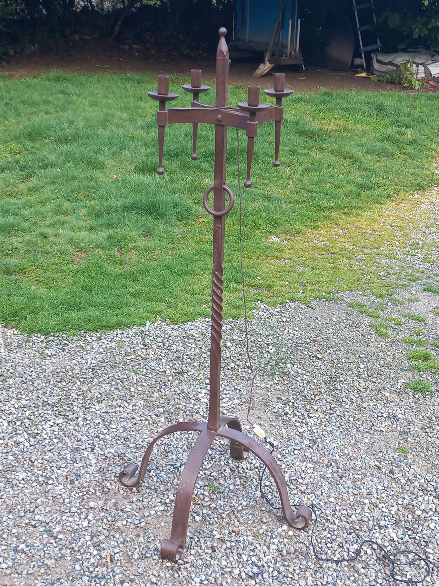 Lampadaire des années 50 en fer forgé