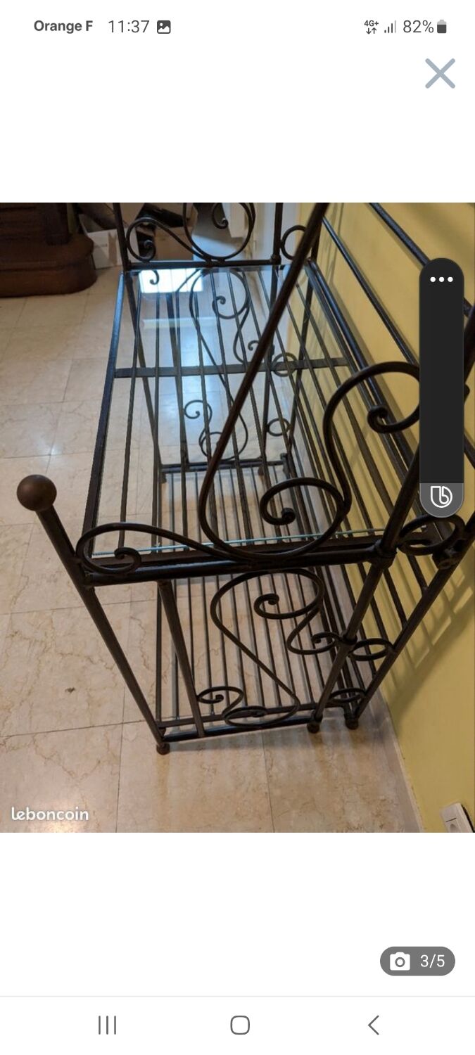 Wrought iron baker's shelf