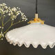 Suspension abat-jour vintage en opaline blanche
