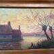 Small autumn landscape painting signed