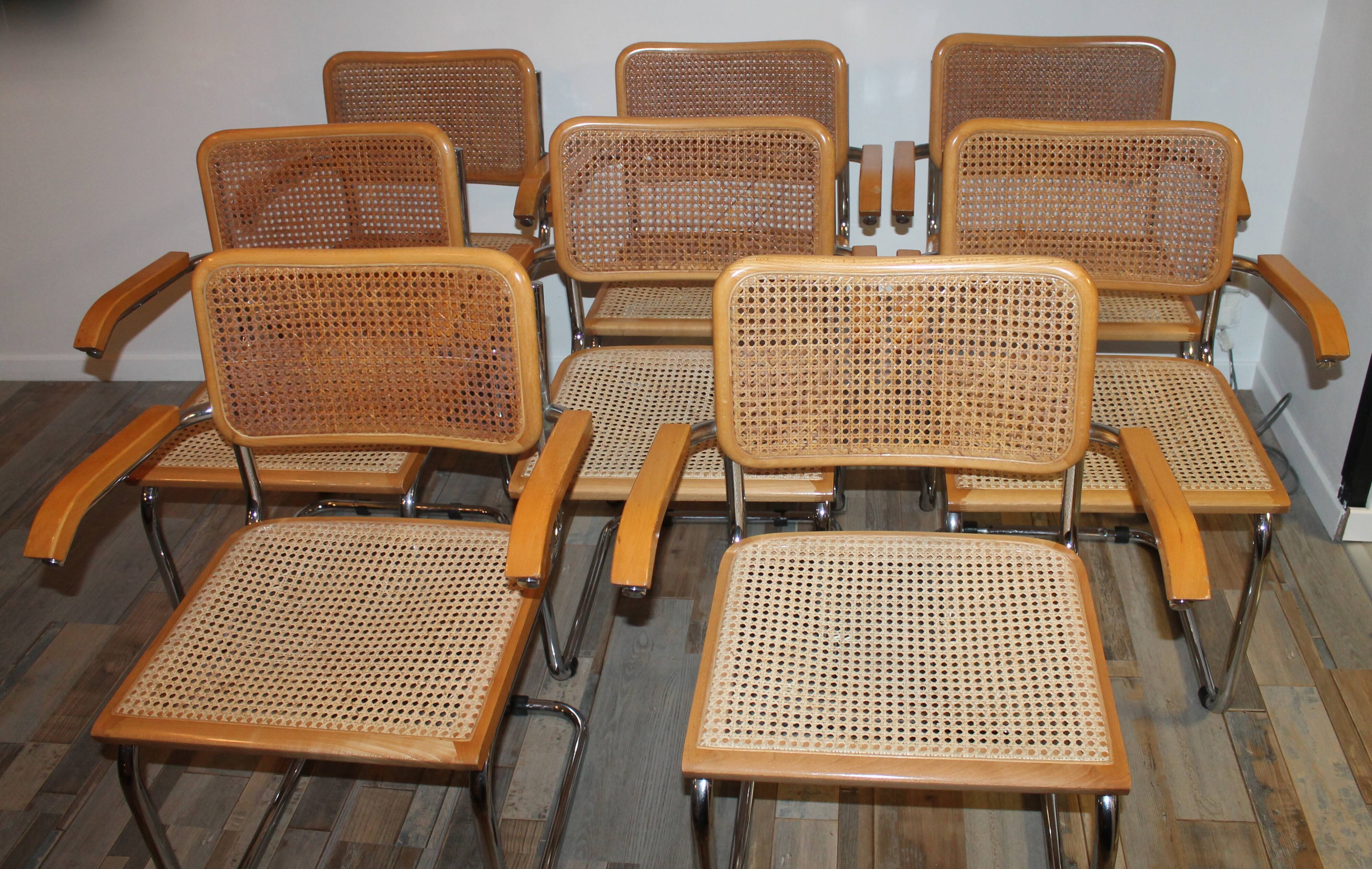 Lot 8 cesca B64 armchairs by Marcel Breuer