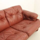 Coronado two-seater sofa by Tobia Scarpa in cognac leather, 1969