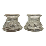 Pair of fruit-shaped glass candlesticks