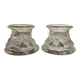 Pair of fruit-shaped glass candlesticks