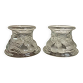 Pair of fruit-shaped glass candlesticks