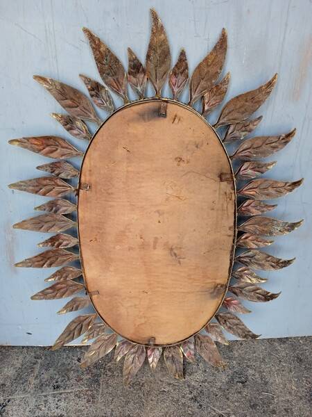 Sun mirror 75 cm gold metal period 1950