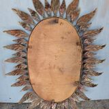 Sun mirror 75 cm gold metal period 1950