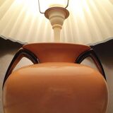 Ceramic lamp with 80s fabric lampshade