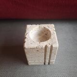 Travertine candlestick/photophore - 1960s/1970s - Cerri Nestore or Fratelli Mannelli