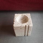 Travertine candlestick/photophore - 1960s/1970s - Cerri Nestore or Fratelli Mannelli
