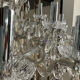 Chandelier 35 Murano glass lamps and crystal tassels D120cm