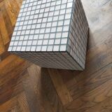 Ceramic tile cube, stool end of sofa