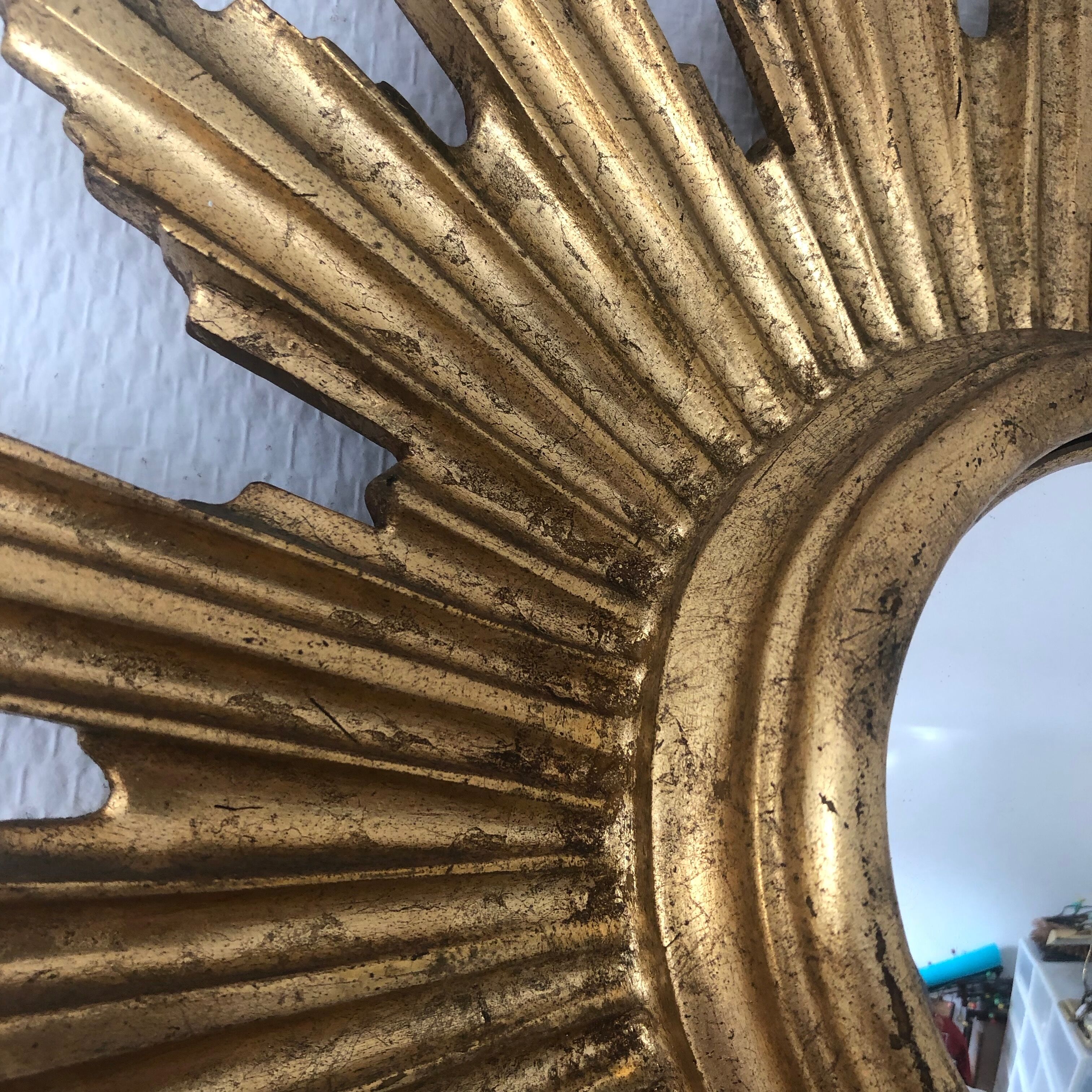 Sun mirror witch's eye 39cm vintage 1960