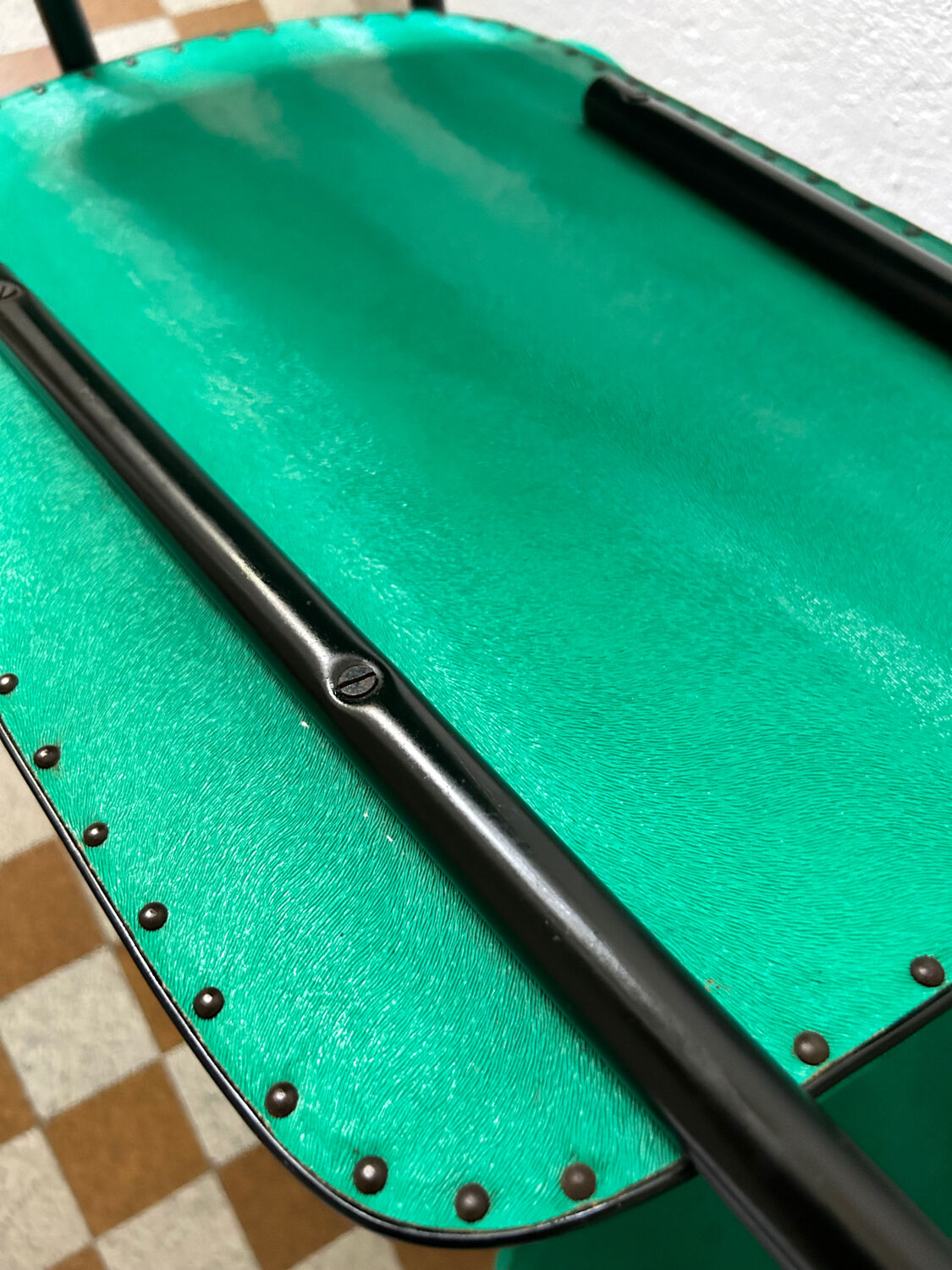 Green skai chairs from the 1950s