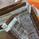 Vintage 70s flower power napkins, set of 12.