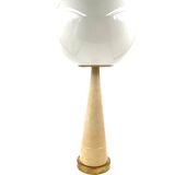 Conic parchment and brass table lamp, France 1960