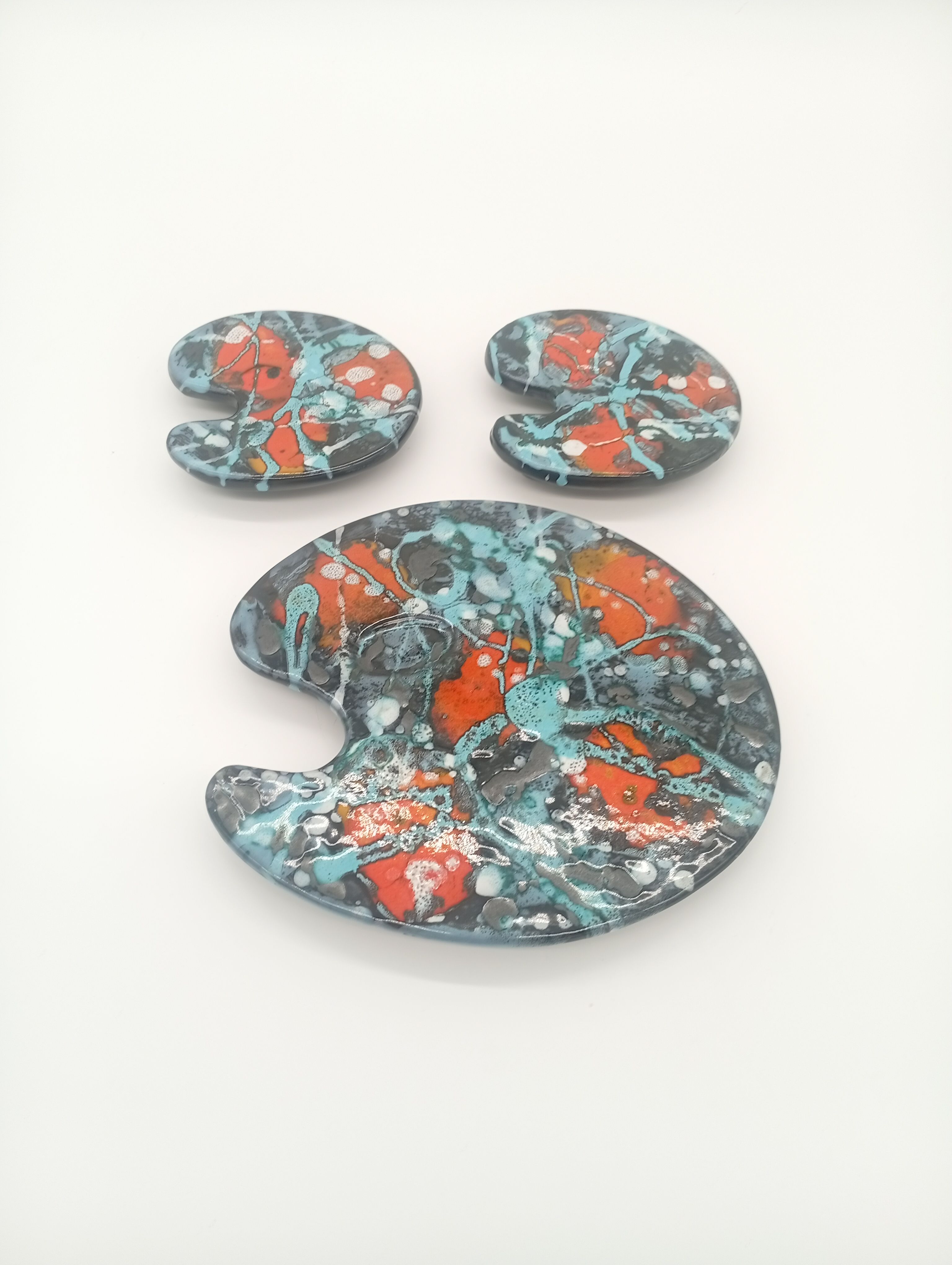Bottle Coaster Painter's Palette Multicoloured Ceramic Pop