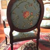 Pair of medallion back armchairs in Louis XVI style