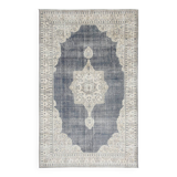 6x10 Navy Blue Turkish Vintage Rug, 193x315Cm