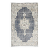 6x10 Navy Blue Turkish Vintage Rug, 193x315Cm