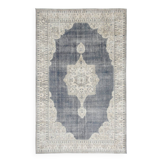 Tapis turc vintage bleu marine 6x10, 193x315 cm