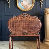 Magazine Rack Called “Goat” From the End of the 19th Century in Wood and Canework in the Louis XV Style